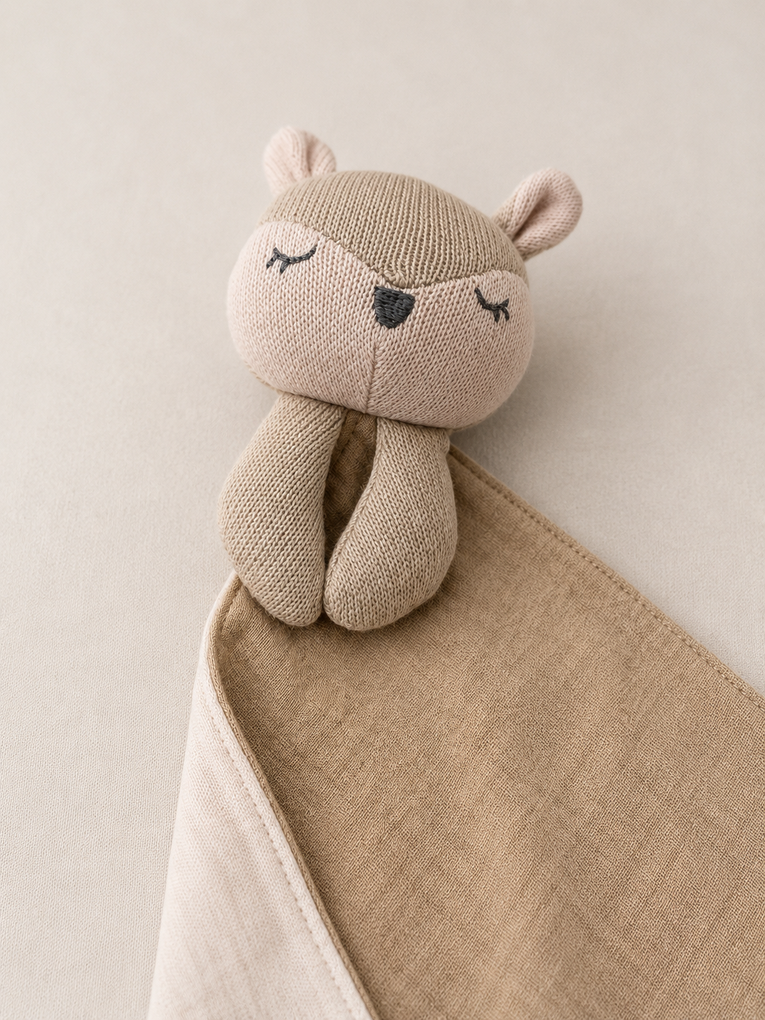 Gepersonaliseerd Knuffeldoekje met Naam ‘Bunny Beige’